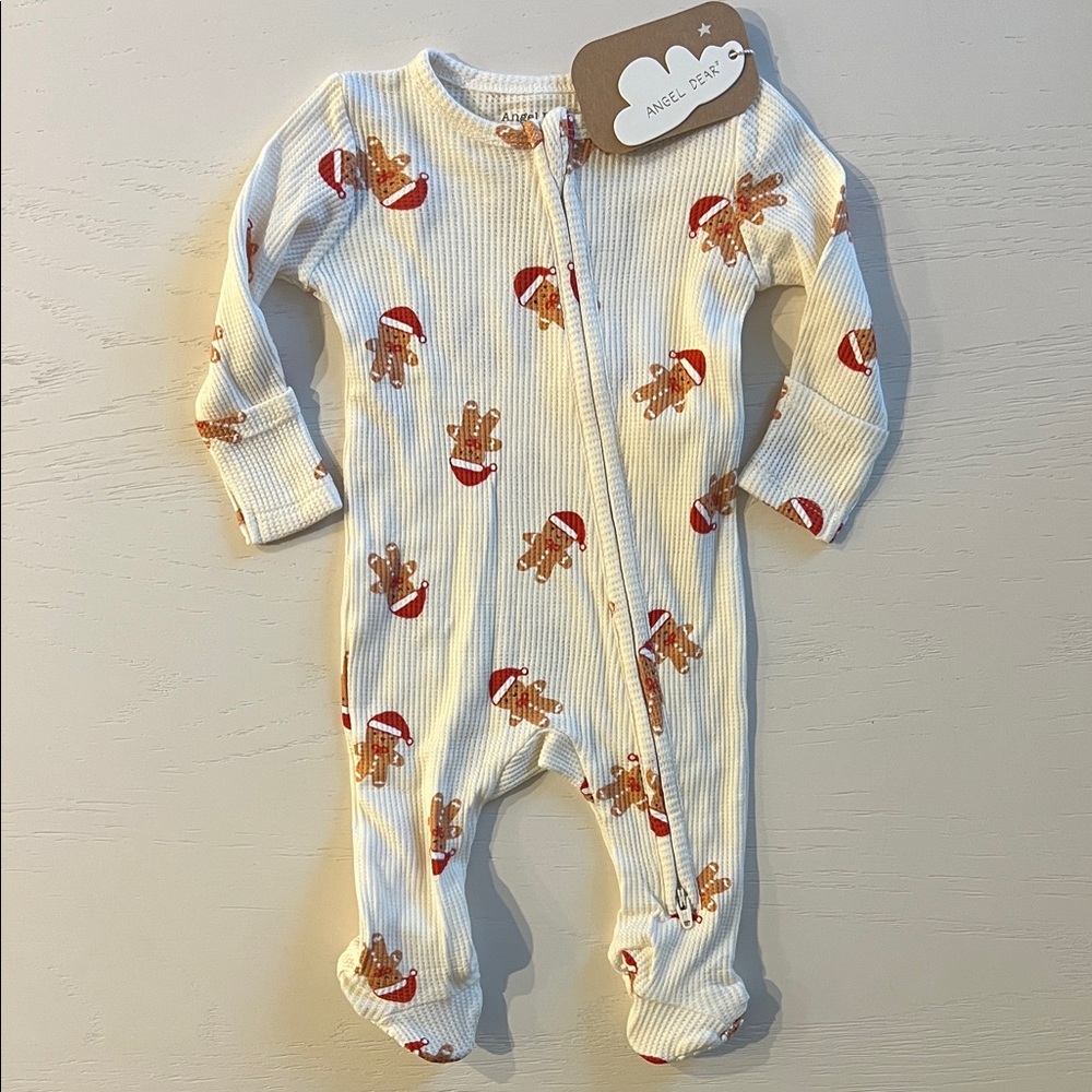 Angel Dear Santa Gingerbread Footie 0-3 3-6 6-9 months